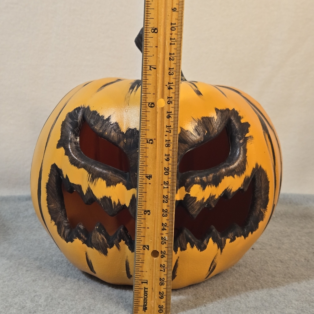 Gemmy Pumpkin Blow Mold Hand Painted Small 8in Unique Decor Halloween W/Light - Picture 6 of 7